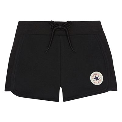Girls' black 'Chuck Taylor' sweat shorts